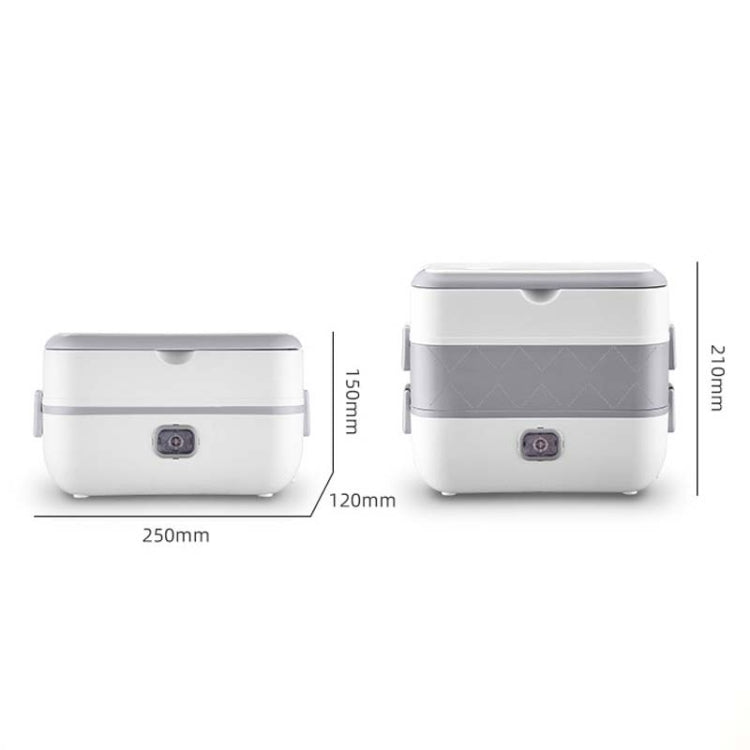 Lunch Box With Electric Heating And Heat Preservation Can Be Plugged In Barrel Office Worker Rice Cooker, EU Plug Double-gut