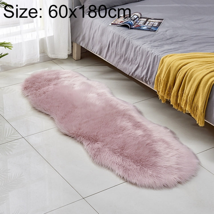 Faux Wool Leather Sofa Carpet Floor Mats Fleece Cushions Bay Window Mats, 60x180cm