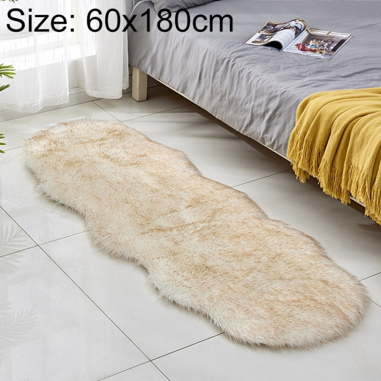 Faux Wool Leather Sofa Carpet Floor Mats Fleece Cushions Bay Window Mats, 60x180cm