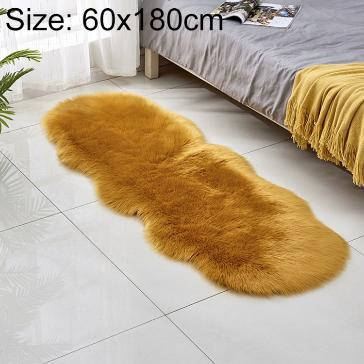 Faux Wool Leather Sofa Carpet Floor Mats Fleece Cushions Bay Window Mats, 60x180cm