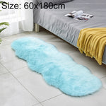 Faux Wool Leather Sofa Carpet Floor Mats Fleece Cushions Bay Window Mats, 60x180cm