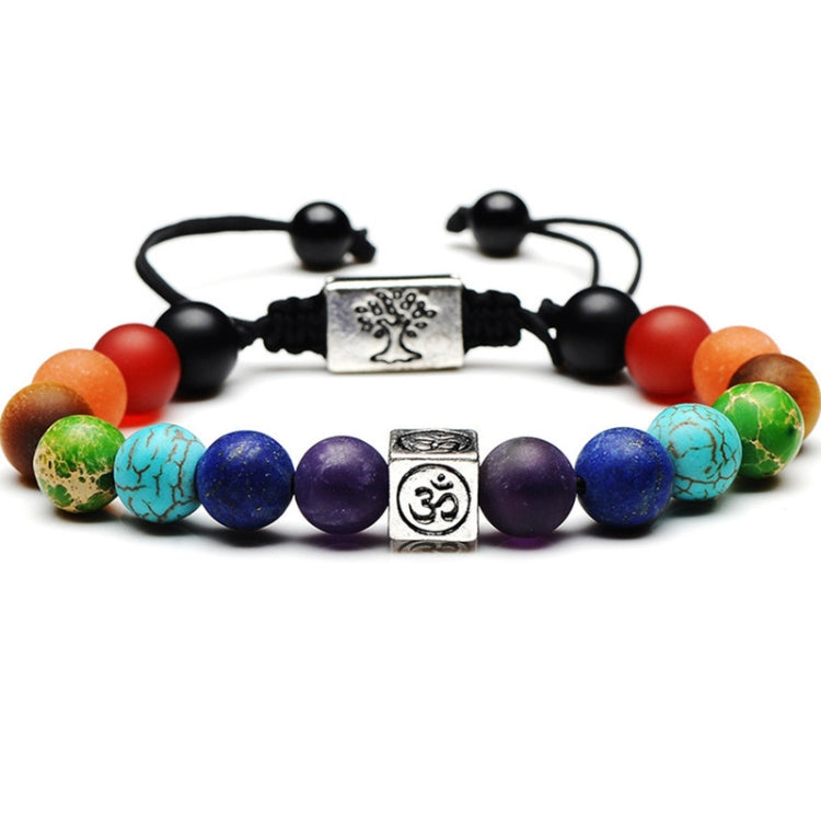 Tree of Life Multicolor Beads Stones Weave Yoga Rope Bracelets, Multicolor silver, Multicolor gold