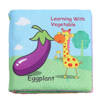 Baby Rattles Toy Soft Animal Cloth Book Newborn Stroller Hanging Toy Early Learning Education Baby Toys, Fruit, Vegetable, Shape, Vehicle
