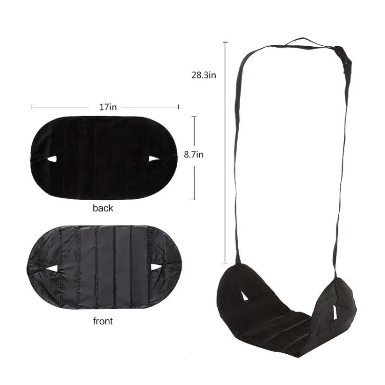 Portable Mini Foot Rest Hammock for Office Home Chair, Black