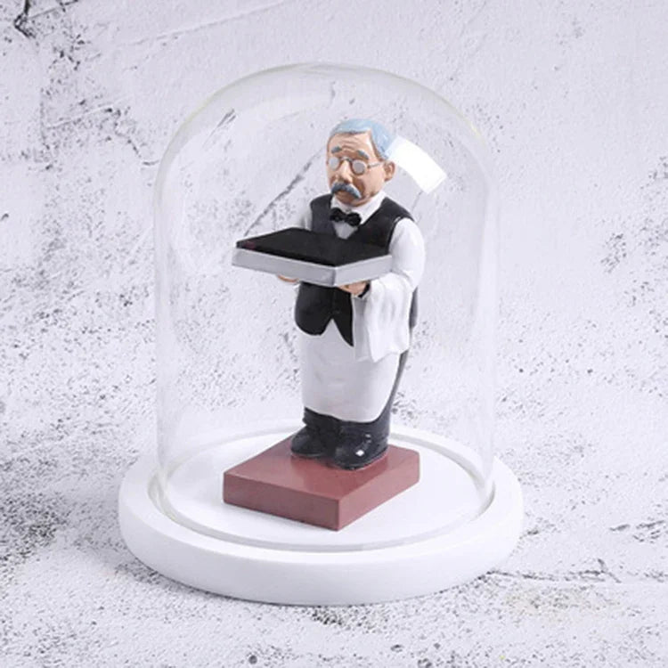 Watch Shelf Support Decorative Ornaments Watch Storage Box Display Stand, Large Old Butler + Black Cover, Small Astronaut + Black Cover, Large Astronaut  + Black Cover, Small Old Butler + White Cover, Large Old Butler + White Cover