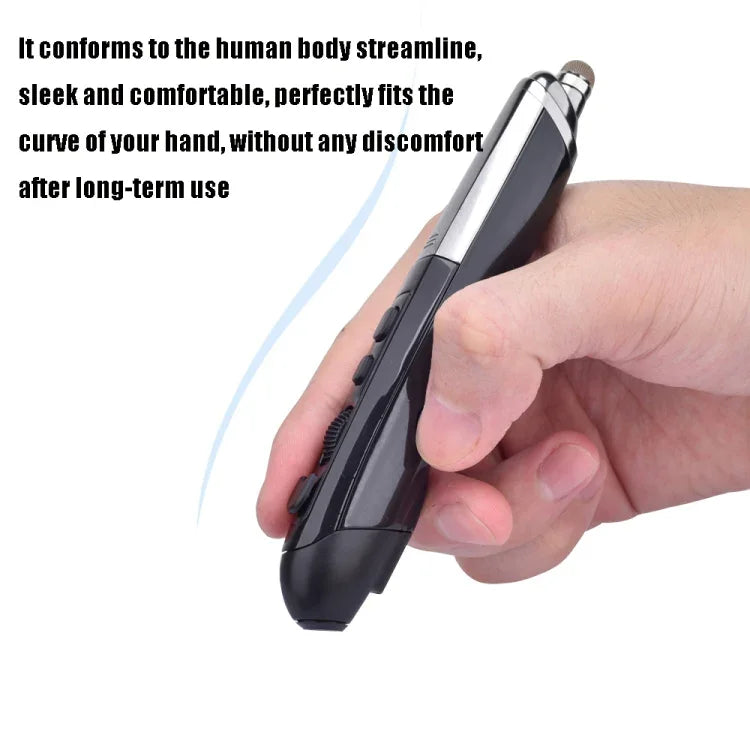 PR-08 1600DPI 6 Keys 2.4G Wireless Electronic Whiteboard Pen Multi-Function Pen Mouse PPT Flip Pen, White, Red, Blue, Black, Silver Gray