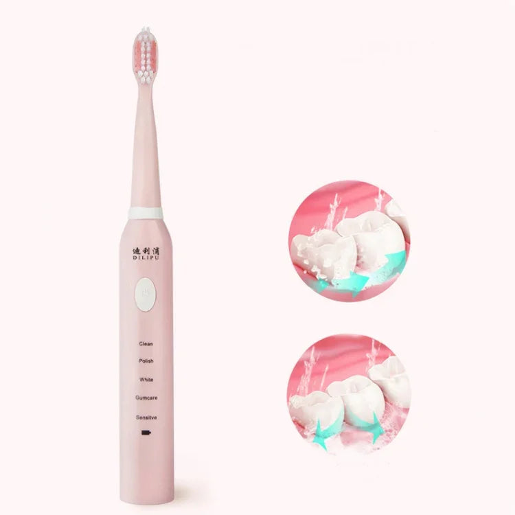 DELIPU Electric Toothbrush Rechargeable Sonic 5-Speed Adjustment Children Adult Household Waterproof Soft Hair Whitening Toothbrush, USB Charging Cable  (Blue), USB Charging Cable (White), USB Charging Stand (Blue), USB Charging Stand(Pink)