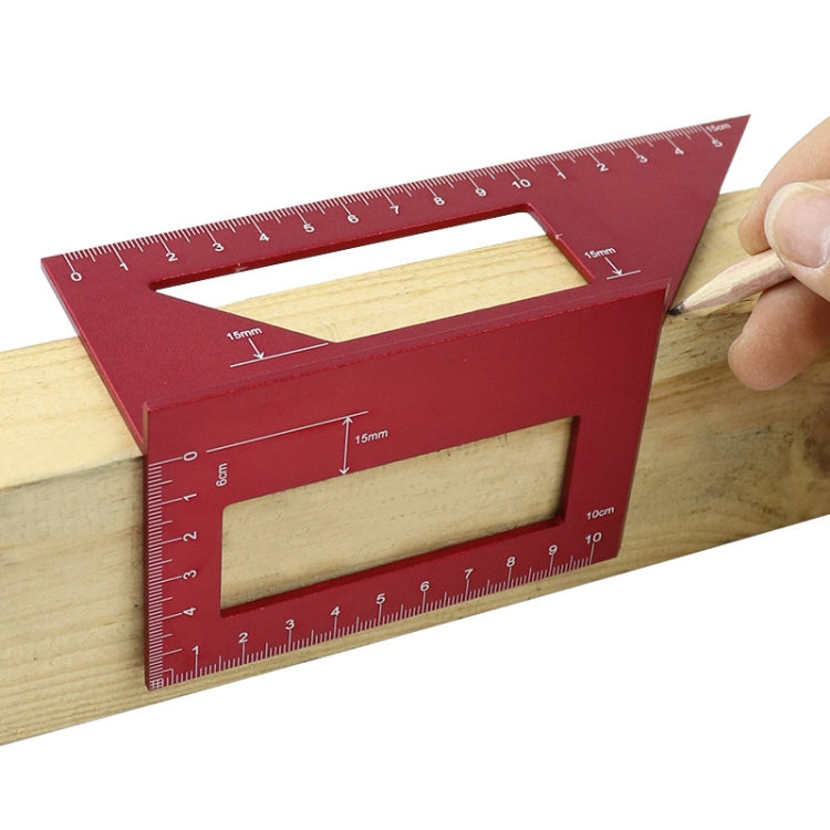 Woodworking T-Shaped Marking Gauge Multi-Function Square Aluminum Alloy Scribe, Dark Blue, Red