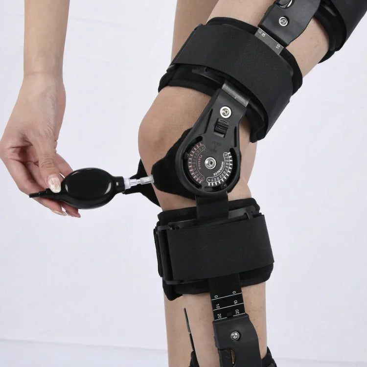Adjustable Length Of Knee Joint Fixation Brace Knee Injury Fracture Protector Bracket(Black), Free Size