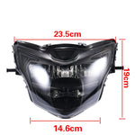 Motorcycle LDE Retro Headlights LED Far Near Beam Lights For Yamaha LC135 V2-V6, Transparent Glass, Smoked Glass