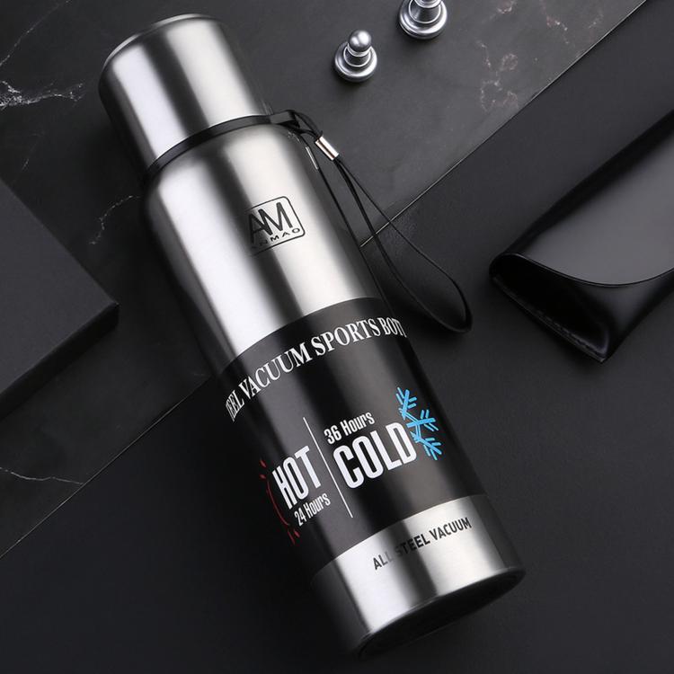 304 Stainless Steel Insulated Mug Large Capacity Sports Water Cup Outdoor Travel Pot, 500ml, 750ml, 1000ml, 1500ml