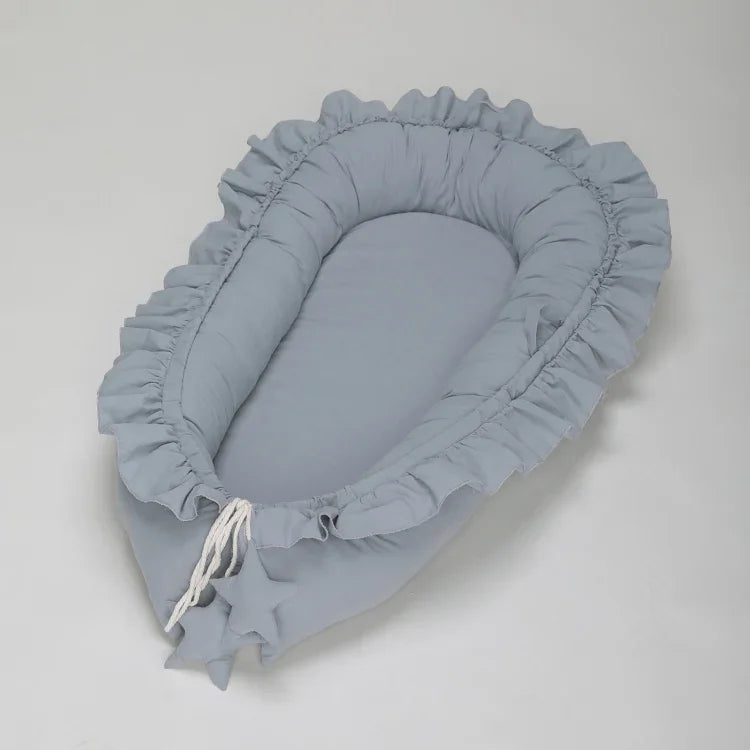 Lace Cotton Baby Uterus Bionic Bed Portable Newborn Bed Mat, Pink, Beige, Gray, Blue-green