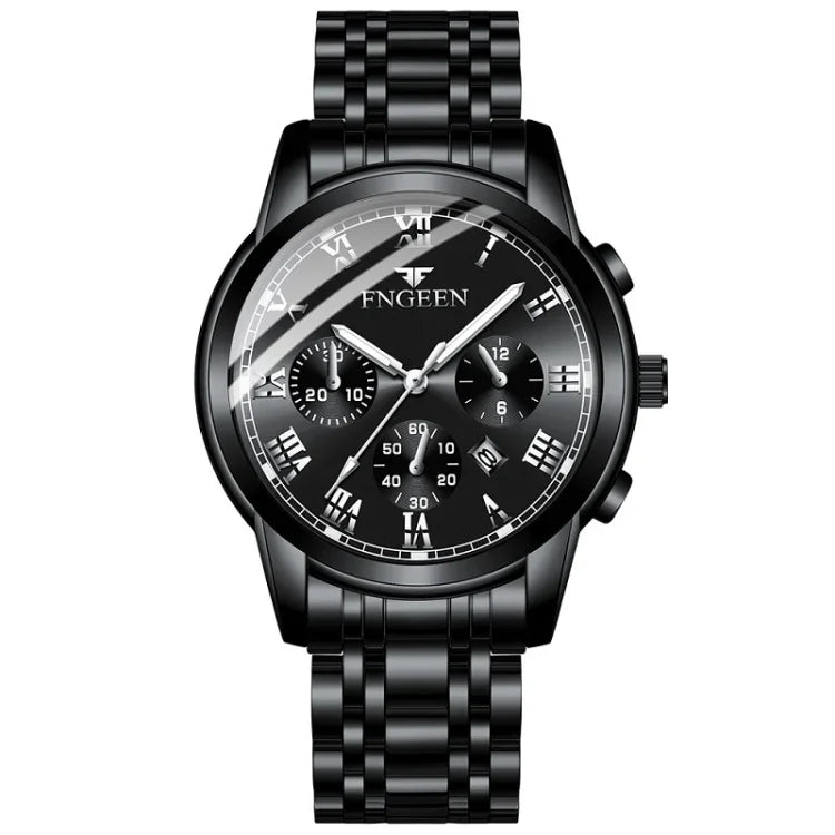 FNGEEN 4006 Men Automatic Mechanical Watch Waterproof Quartz Watch, Gold Blue Surface, Gold Black Surface, Gold White Surface, White Steel White Surface, White Steel Black Surface, White Steel Blue Surface, Black Steel Black Surface