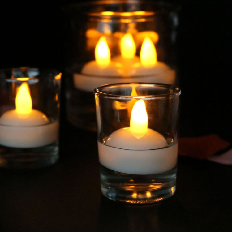 12 PCS  Waterproof Candles SPA Shower Water Decorative Candle Lights LED Floating Candles, Warm White Light, Cool White Light, Yellow Light