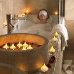 12 PCS  Waterproof Candles SPA Shower Water Decorative Candle Lights LED Floating Candles, Warm White Light, Cool White Light, Yellow Light
