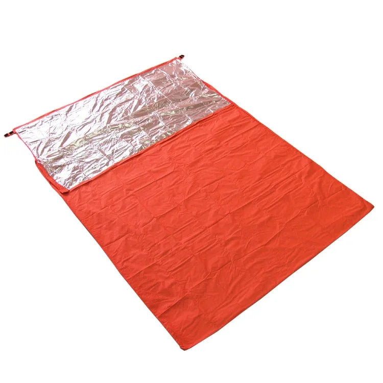Outdoor Hiking Camping Heat-Reflective Thermal Insulation Sleeping Bag Emergency Blanket, Double Envelope 200cmx 145cm, Mummy 210cm x 83cm, Single Envelope 200 x 72cm (Silver Gray)