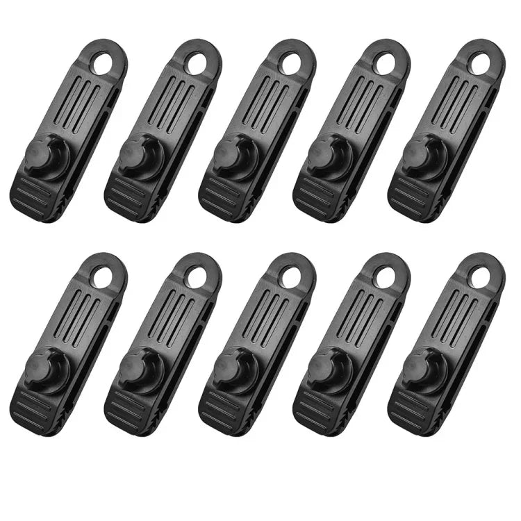 10pcs /Set Outdoor Camping Canopy Windproof Clip Tent Additional Pull Point Plastic Clip Rainproof Tarp Fixing Clip, B Clip, B Clip + Bouncy Ball