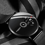 FNGEEN S230 Men Non-Pointer Quartz Watch, Black Steel Black Surface, White Steel Black Surface, White Steel White Surface, Black Mash Black Steel Black, White Mash White Steel White Surface, White Mash White Steel Black Surface