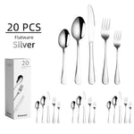 20 in 1 Stainless Steel Cutlery Steak Cutlery Set, True Color, Golden, Rose Gold, Colorful, Black