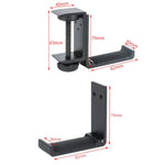 Headphone Bracket Internet Cafe Monitor Earphone Hanger Desktop Earphone Display Stand, Lock Clip Type (Silver), Paste Screw Type (Silver), Paste Screw Type (Black)