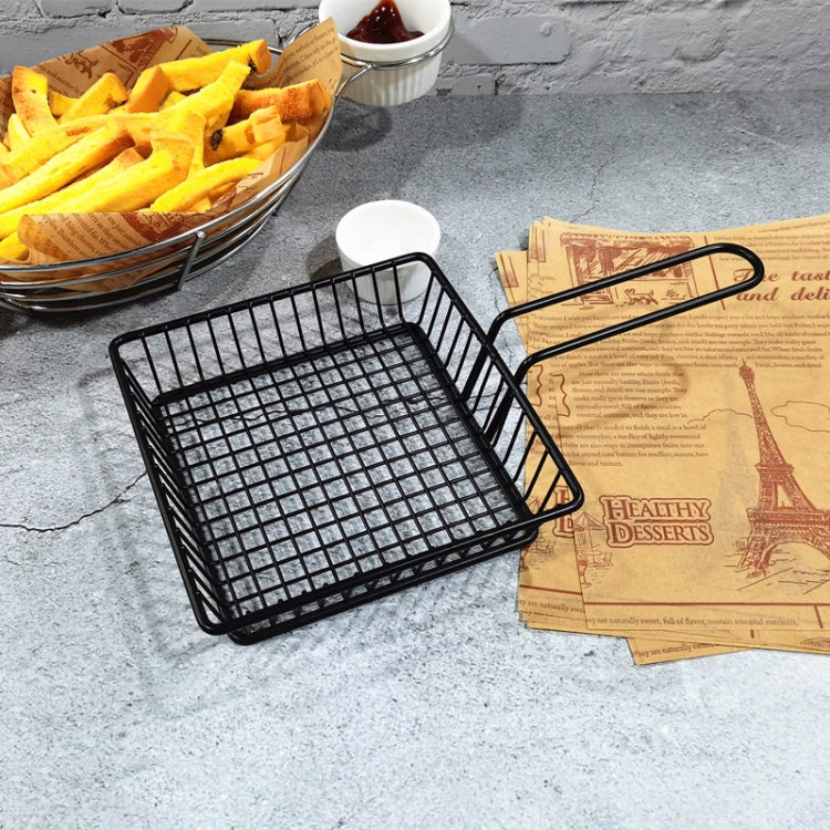 Wrought Iron Fruit Portable Storage Basket Bread French Fries Fried Snacks Portable Basket, Double Cup Egg-shaped, Double Cup Round, Single Cup Boat, Square Short Basket, Rectangular Short Basket, Large Round Wire, Small Round Wire, Large Messy Wire