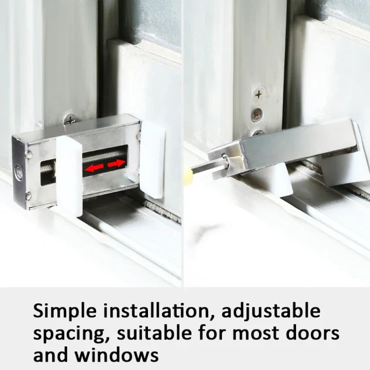 2 PCS Aluminum Screen Window Door Lock Child Protection Safety Lock Anti-theft Stopper, Hex Key, One-word Key