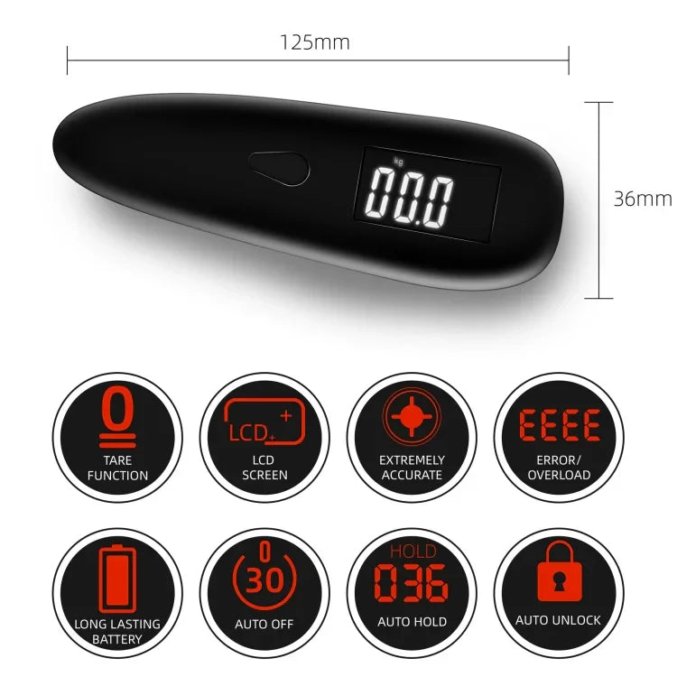 50kg/0.05kg  Baggage Scales Portable Luggage Scales Express Package Scales Hand-Held Electronic Scale, 50kg x 0.05kg