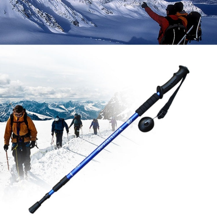 JUNGLELEOPARD 3-Section Straight Handle Aluminum Trekking Pole Multifunctional Walking Hand Crutches, Red#66-135cm, Blue#66-135cm, Black#66-135cm, Silver White#66-135cm