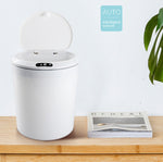 EXPED SMART Desktop Smart Induction Electric Storage Box Car Office Trash Can, Specification:, 3L Battery Version (White), 3L Battery Version (Khaki), 5L Battery Version (White), 5L Battery Version (Khaki), 3L USB Charging (White), 3L USB Charging (Kha...