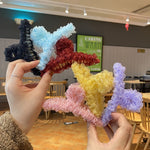 Resin Material Spring Hair Clip, Colour: 25 Yellow Net Yarn, 20 Black Net Yarn, 21 Pink Net Yarn, 22 Lake Blue Net Yarn, 23 Light Purple Net Yarn