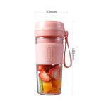FS1300 Mini Juicer Home Portable Cooking Machine Student Juice Cup Juicer, Cherry Blossom Double Blade, Gem Blue Four Blade, Cherry Blossom Four  Blade