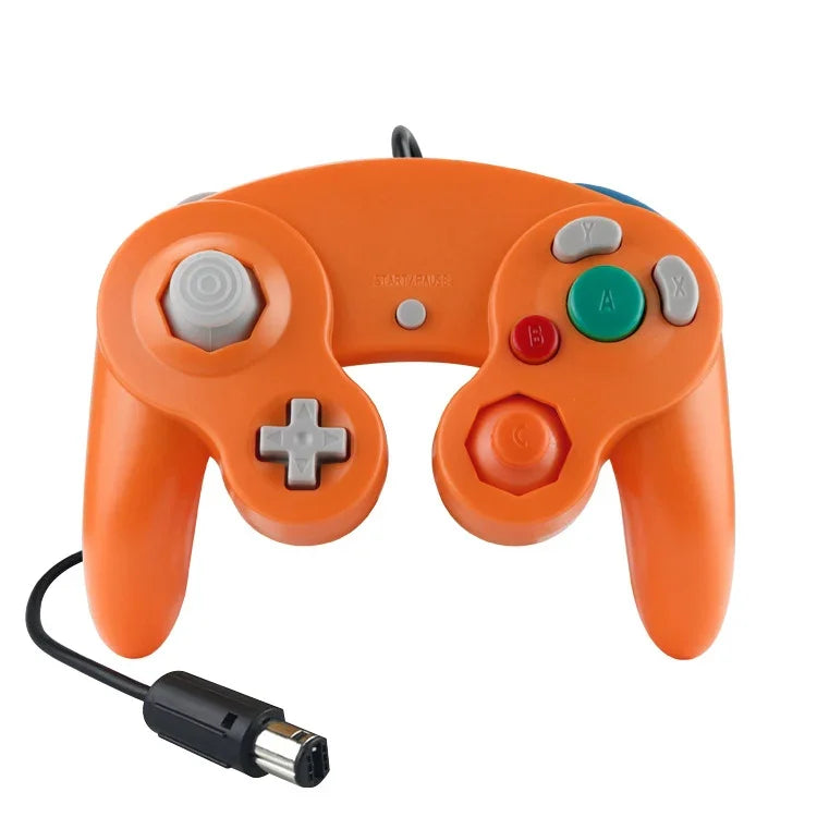 2 PCS Single Point Vibrating Controller Wired Game Controller For Nintendo NGC / Wii, White, Pink, Yellow, Red, Purple, Green, Blue, Black, Silver, Orange