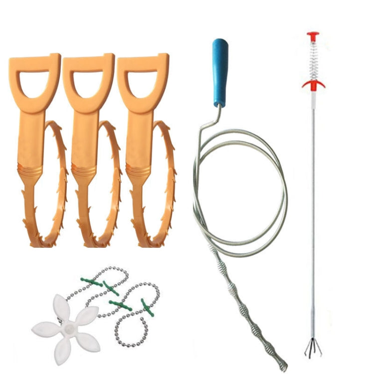 Kitchen Pipe Dredge Hook Sewer Toilet Anti-Blocking Sink Dredge Kit, Style:, 6 PCS/Set-1M, 6 PCS/Set-1.5M, 6 PCS/Set-3, 6 PCS/Set-4