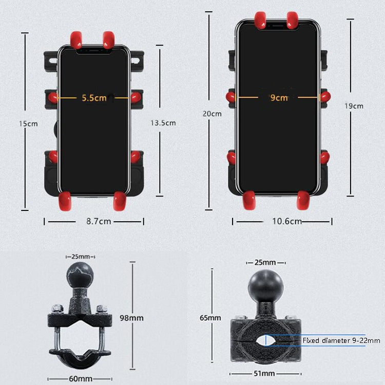 Motorcycle Metal Navigation Mobile Phone Bracket,Style:, Rearview Mirror Installation (Anti-theft), Rearview Mirror Installation (Hand Twist), Thin Tube Fixation (Anti-theft), Thin Tube Fixation (Hand Twist), Handle Installation (Anti-theft)           ...