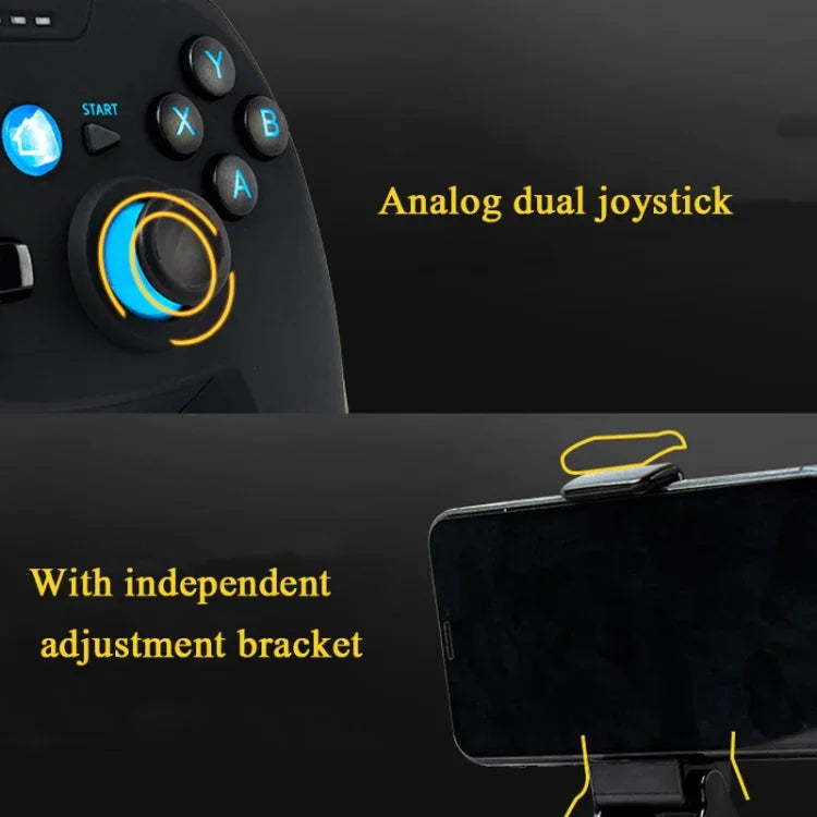CX-X1  2.4GHz + Bluetooth 4.0 Wireless Game Controller Handle For Android / iOS / PC / PS3, Single Handle (Blue), Handle + Bracket (Blue), Handle + Bracket+ Receiver (Blue)
