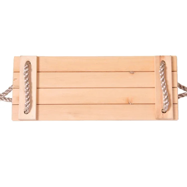 Adult Children Indoor Outdoor Wooden Swing Four Plank Swing,Random Color Delivery（Red), Wooden