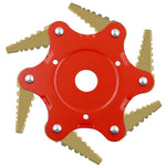 Toothed Mower Blade Six-Leaf Cyclone Blade Agricultural Weeder Parts, Golden Blade Bagged Gray, Golden Blade Bagged Green, Golden Blade Bagged Yellow, Golden Blade Bagged Red