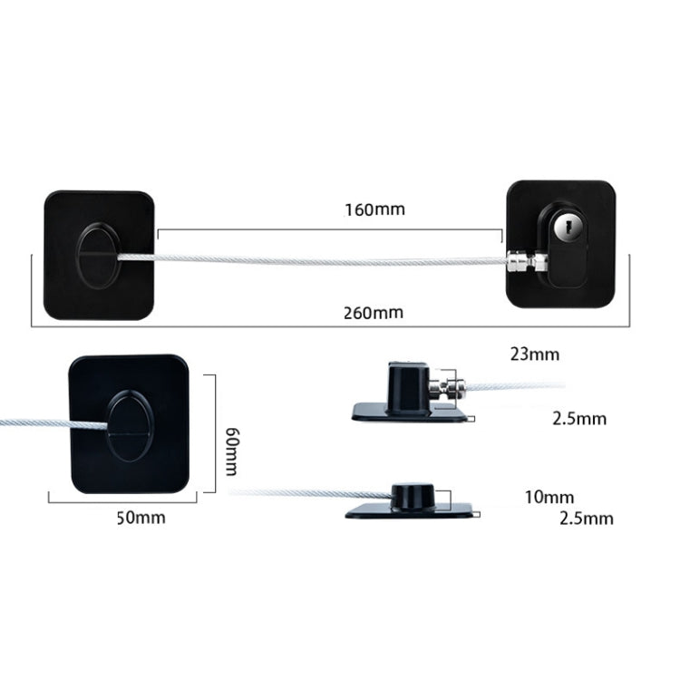Child Safety Lock High-Rise Protective Lock, FQ2 Black Square