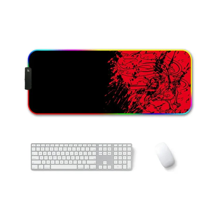 F-01 Rubber Thermal Transfer RGB Luminous Non-Slip Mouse Pad, 300x350x4mm, 350x600x3mm, 350x600x4mm, 300x800x3mm, 300x800x4mm
