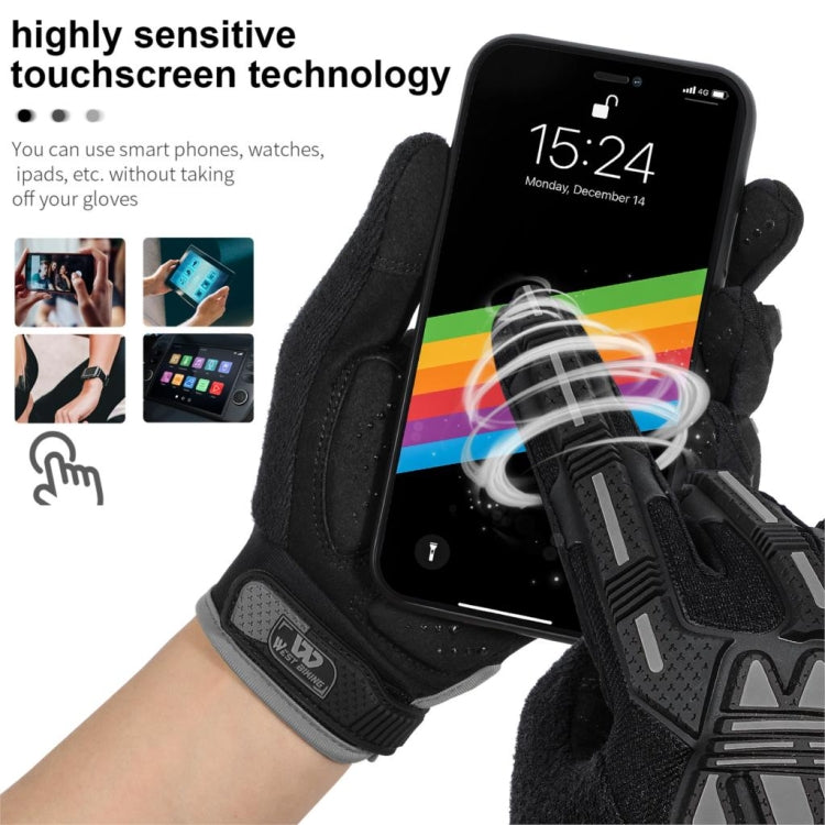 WEST BIKING YP0211208 Riding Gloves Motorcycle Bike Long Finger Non-Slip Touch Screen Gloves, M, XL