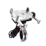 Kewig M6-S 12V Motorcycle Waterproof Aluminum Alloy Mobile Phone Bracket With QC3.0 Fast Charging, M6-S(Black), M6-S(Blue), M6-S(Red), M6-S(Silver)