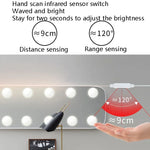 LED Makeup Lamp Mirror Front Beauty Fill Light Hand Sweep Sensation Lamp, 2 Bulbs, 6 Bulbs, 10 Bulbs, 14 Bulbs