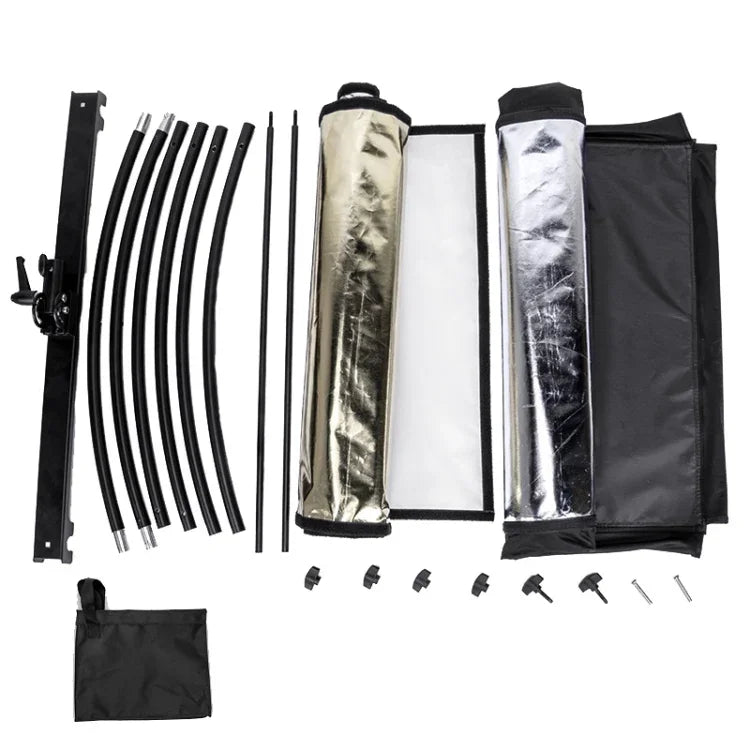 FOMITO U-Shaped Curved  Photo Studio Reflector Board 4 In 1 Gold Silver White Black Reflective Board, U-Shaped 4 in 1