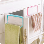 Kitchen Towel Rack Hanging Holder Cupboard Cabinet Door Back Hanger Towel Sponge Holder Storage Rack for Bathroom, White, Blue, Green, Pink
