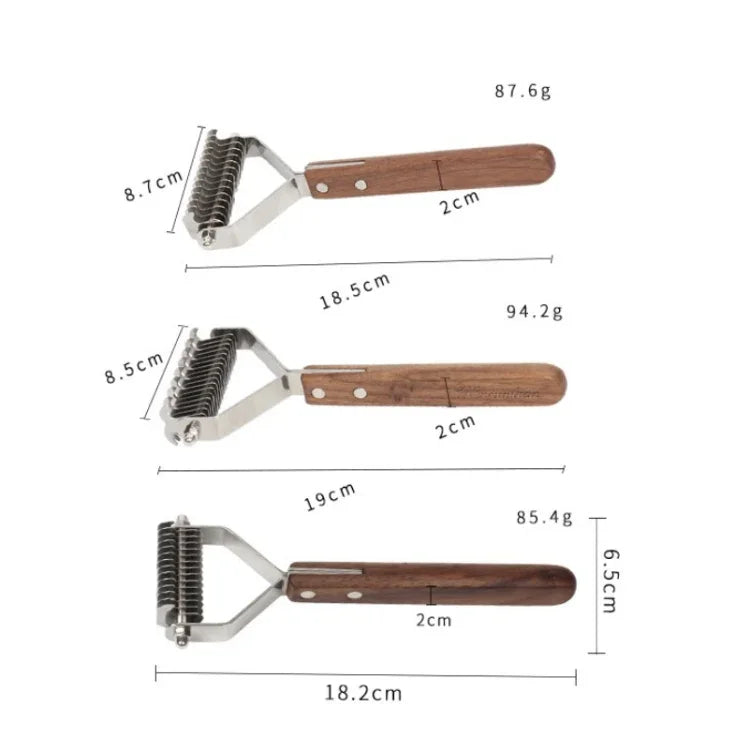 Walnut Pet Stainless Steel Cleaning And Grooming Comb, Large