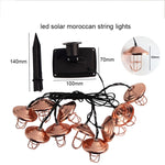 Solar Outdoor Corridor Light String IP65 Iron Festival Decoration String Lights, 4m 10LEDs, 6m 20LEDs