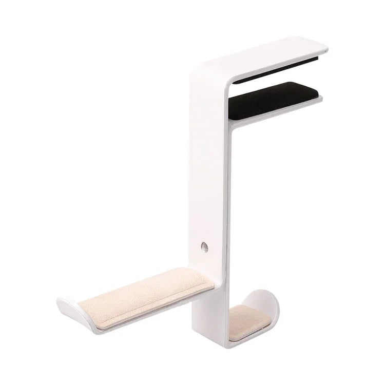 JD039 Metal Clip Earphone Holder Desktop Headset Hook, White, Black