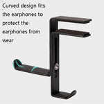 JD039 Metal Clip Earphone Holder Desktop Headset Hook, White, Black