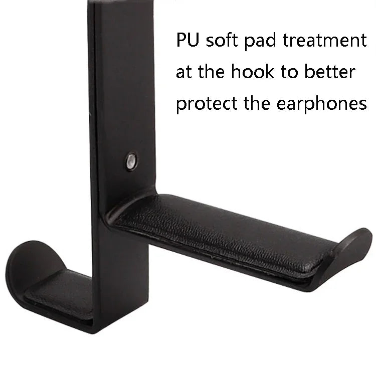 JD039 Metal Clip Earphone Holder Desktop Headset Hook, White, Black