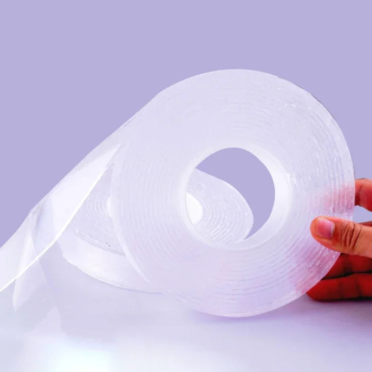 Transparent Double-Sided Adhesive Nanotic Tape Water Washing Non-Trace Tape, 1x30x1000mm, 1x30x2000mm, 1x30x3000mm, 2x30x1000mm, 2x30x2000mm, 2mm x 3cm x 3m, 2x30x5000mm